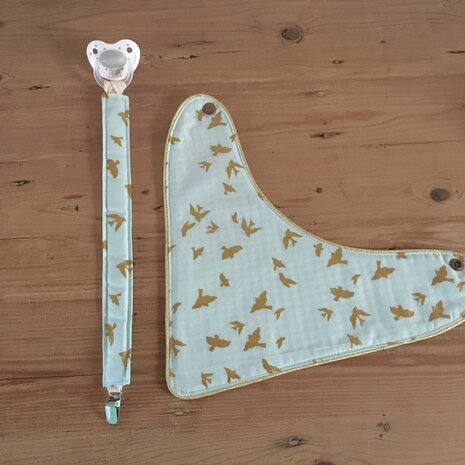 Baby Bandana Gouden vogels Blauw